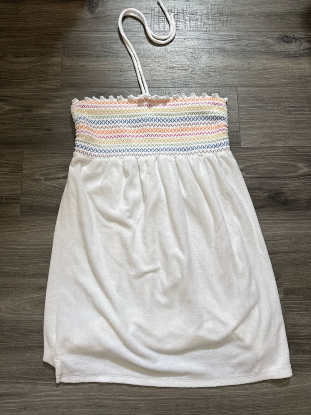 ***Bundle 2 for $10 Deals***wild fable White Terry Swim Coverup Pastel Stripe M